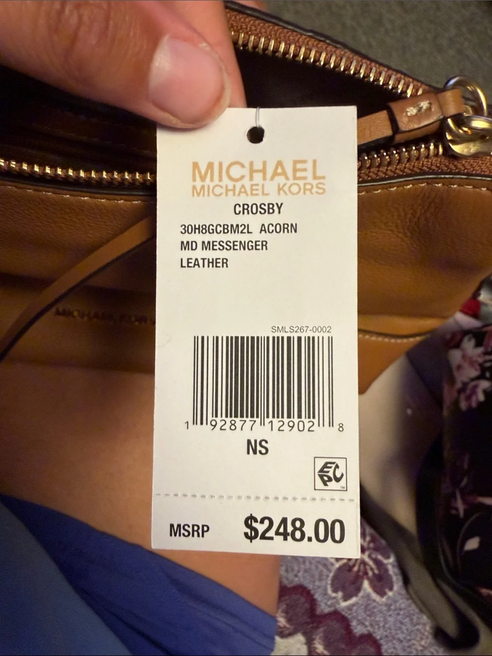 Michael Kors Cognac Leather Crossbody Bag